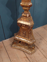Large French candlestick from church giltwood lamp stand