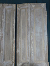 Pair of 19th century shutters with white patina bedhead 