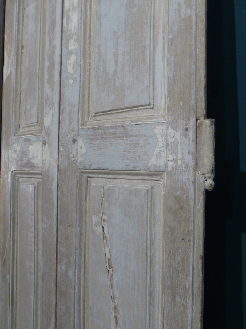 Pair of 19th century shutters with white patina farm