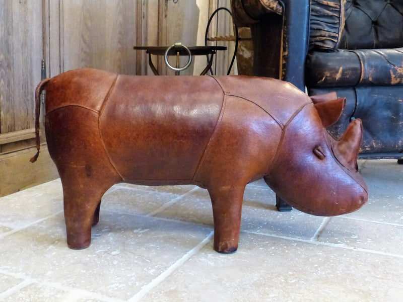 Mid century modern leather foot rest rhino last minute christmas idea