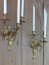 Pair of 19th century candle wall sconces bedroom bathroom beside fireplace beside mirror wall mount