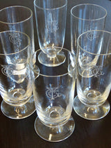 Vintage French glassware set of six crystal beer glasses
