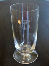 Vintage French glassware set of six crystal beer glasses from a French cruise ship