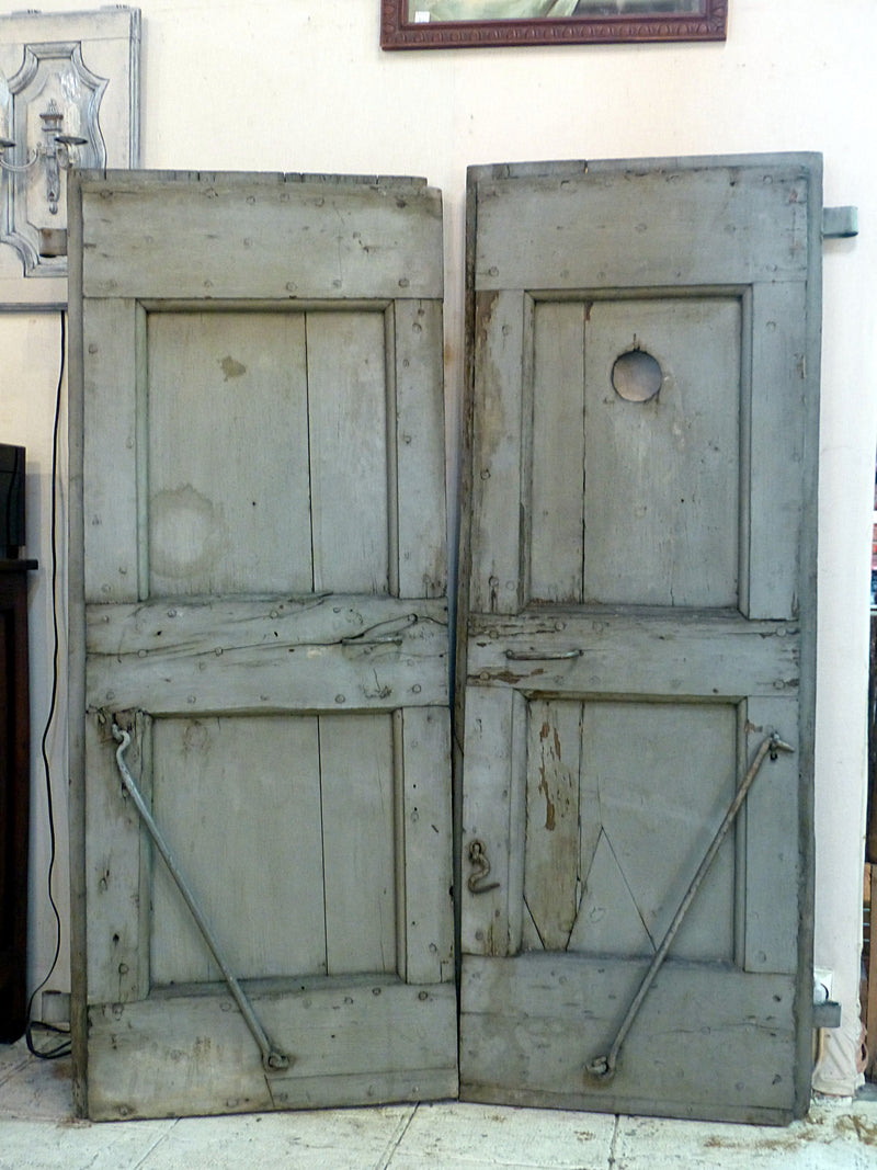Pair of late 18th century rustic shutters with original patina