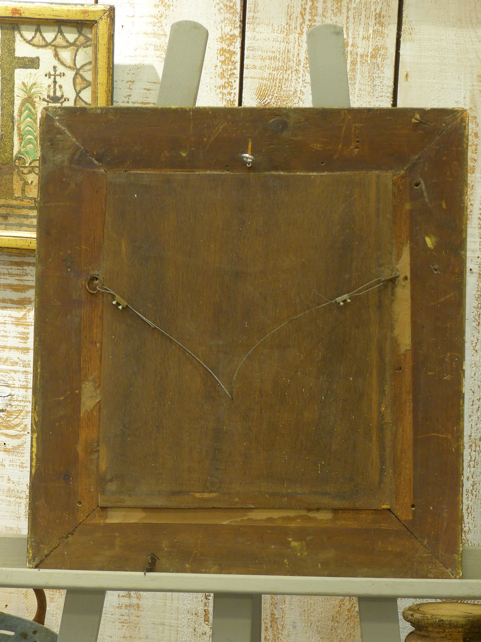 Mirror, small, green and gold, Napoleon III