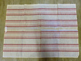 Fine linen tea towel with pink stripe – 1940’s