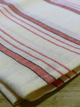 Fine linen tea towel with pink stripe – 1940’s