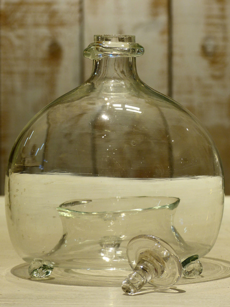 Wasp trap, hand-blown French glass, 19th-century