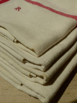 Set of 4 French linen tea towels with ‘R’ monogram