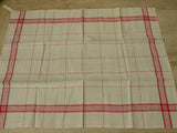 Set of 4 red checked fine linen tea towels