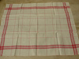 Set of 4 red checked fine linen tea towels