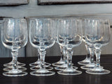 Set of 12 French white wine glasses – 1930’s