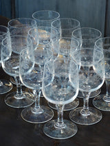 Set of 12 French red wine glasses - 1930's