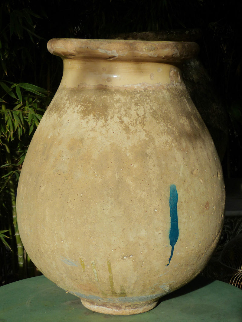 Biot jar, cream yellow glaze, 19th-century, French