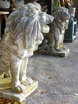 Pair of large vintage garden lions