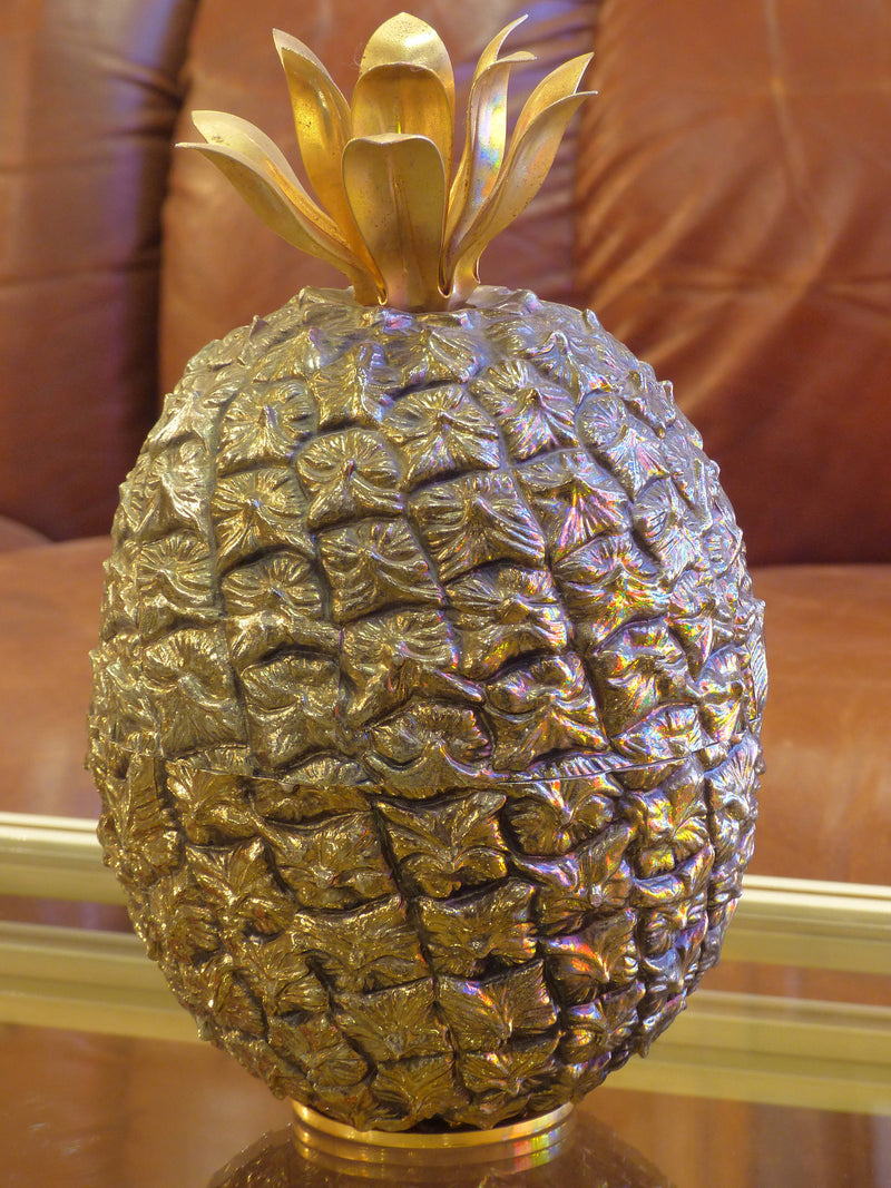 Gold French pineapple ice bucket - Michel Dartois 1970's
