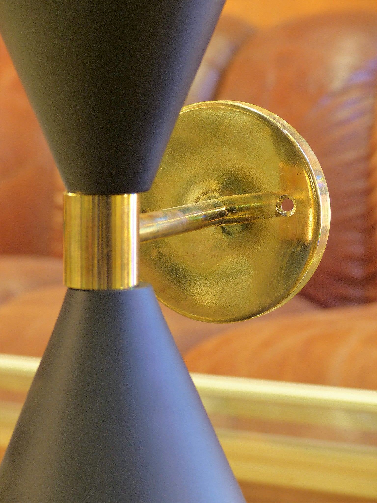Pair of large black ‘Stilnovo’ wall sconces 