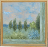 Oil landscape painting - À la fenêtre