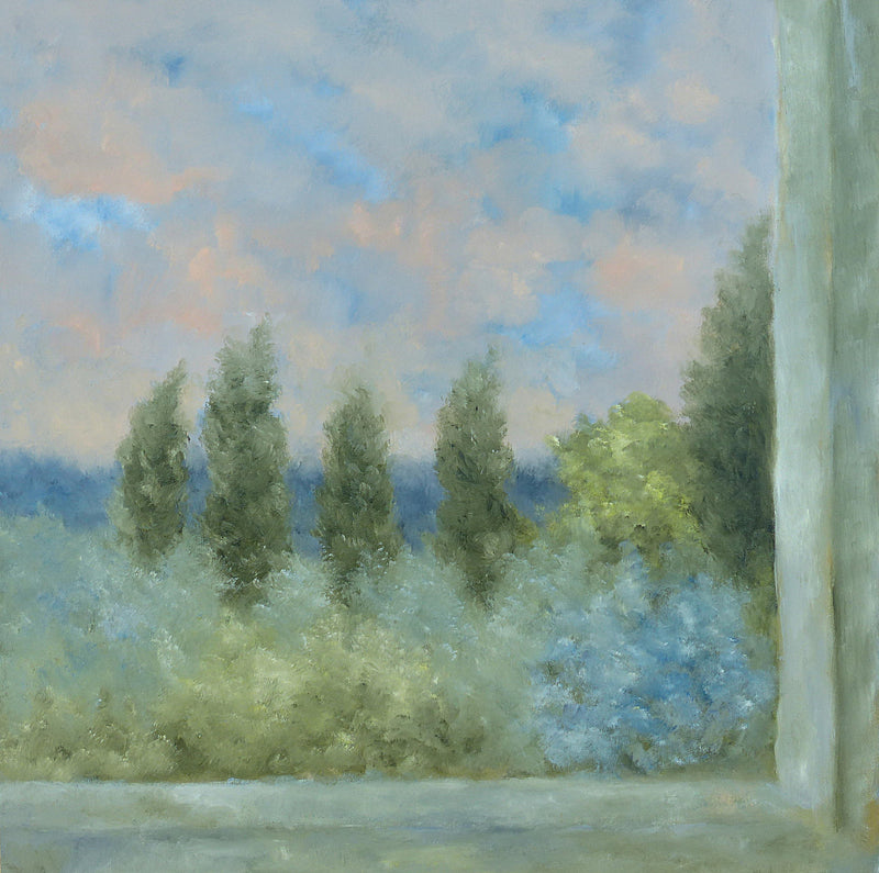 Oil landscape painting - À la fenêtre