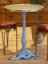 Round black marble top bistro table with blue stand - Toulouse