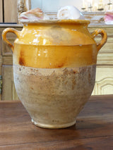 Confit pot, orange glaze 11¾", 19th-century