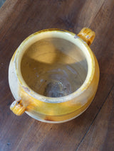 Confit pot, orange glaze 11¾", 19th-century