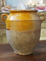 Confit pot, orange glaze 11¾", 19th-century