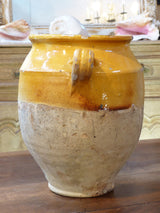 Confit pot, orange glaze 11¾", 19th-century