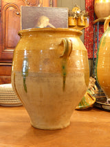 19th century confit pot with orange glaze – 13”