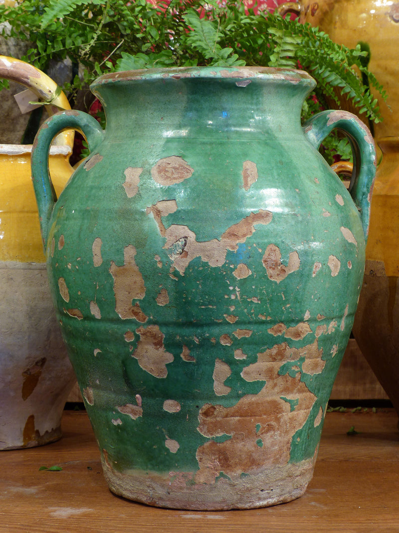 Late 19th century green Anduze vase - 14½"?