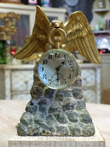 Late 19th century gilded eagle table clock
