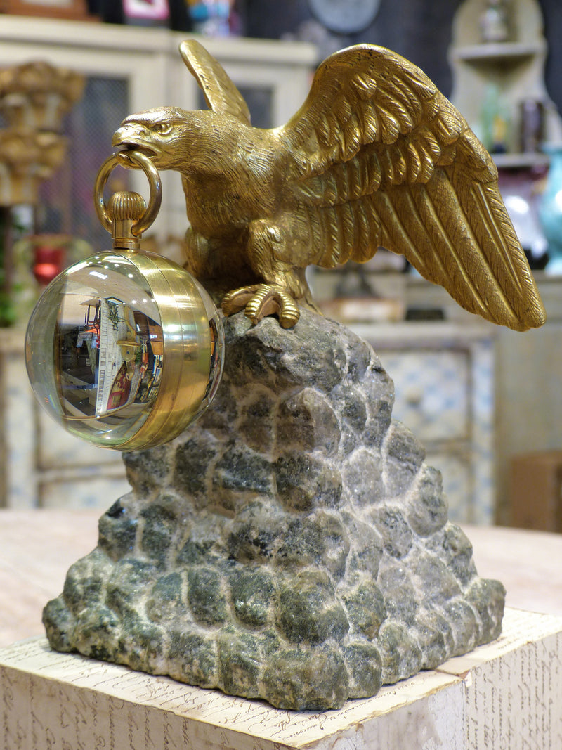 Antique gilded eagle table clock