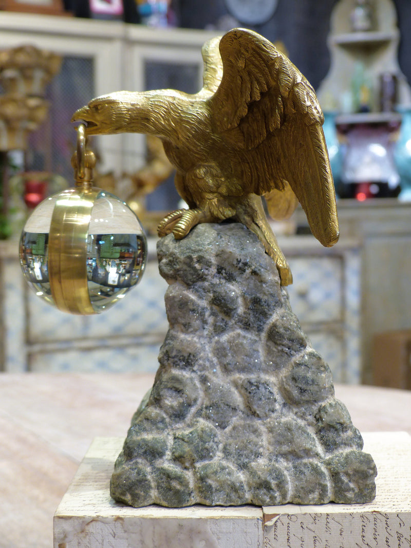 Antique gilded eagle table clock