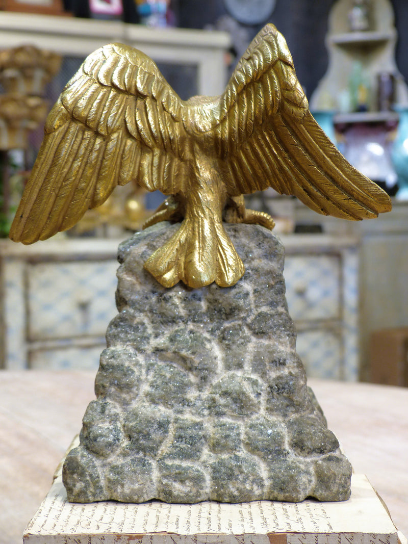 Antique gilded eagle table clock