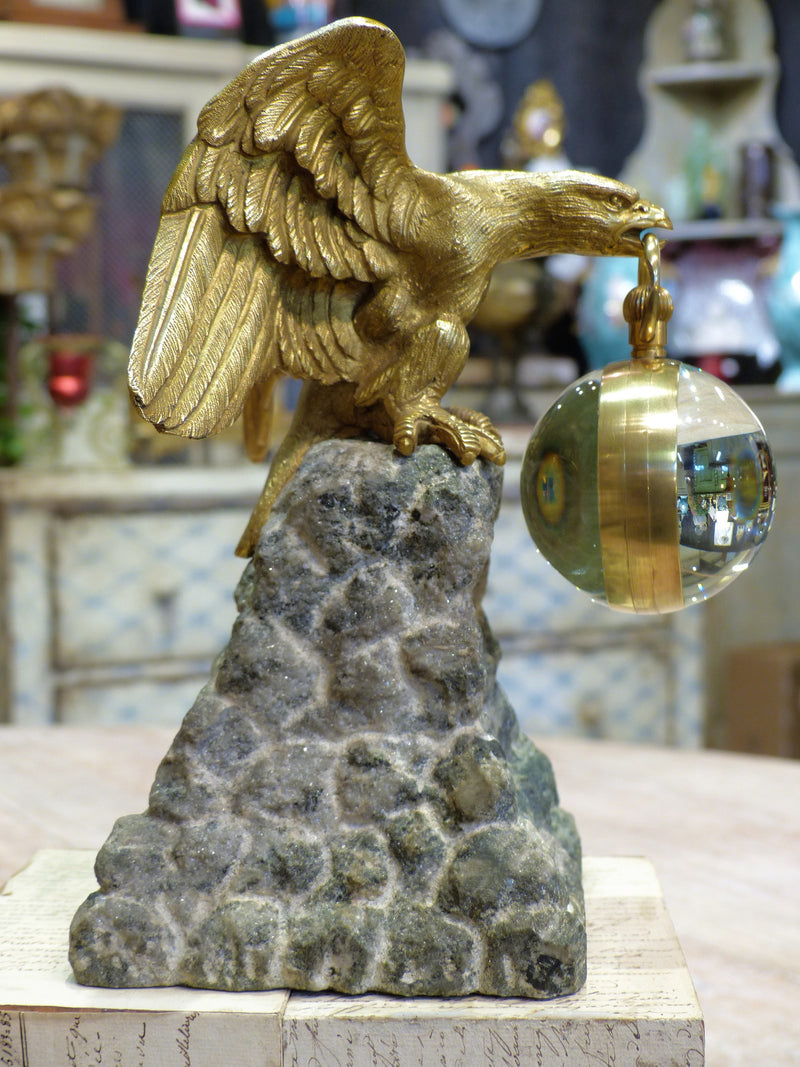Antique gilded eagle table clock