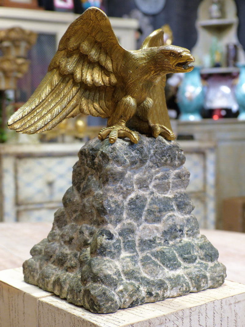 Antique gilded eagle table clock