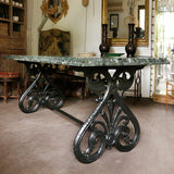 20th century French table in Cast Iron and Marble