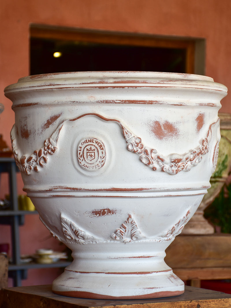 Terracotta cup shaped planters -Anduze style with ceruse finish