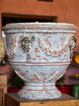 Terracotta cup shaped planters -bacchus style with antica grey finish