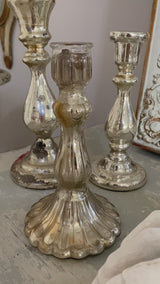 Large 19th Century Mercury glass candlestick