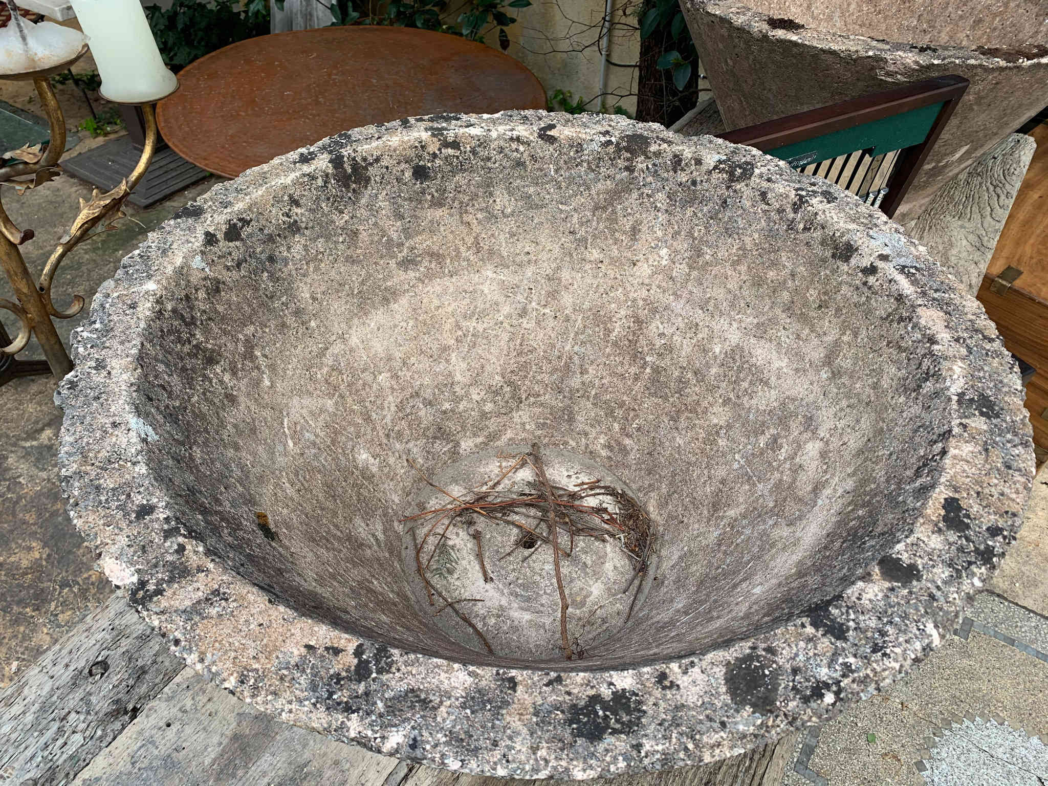 Set of six 1970s cement garden planters