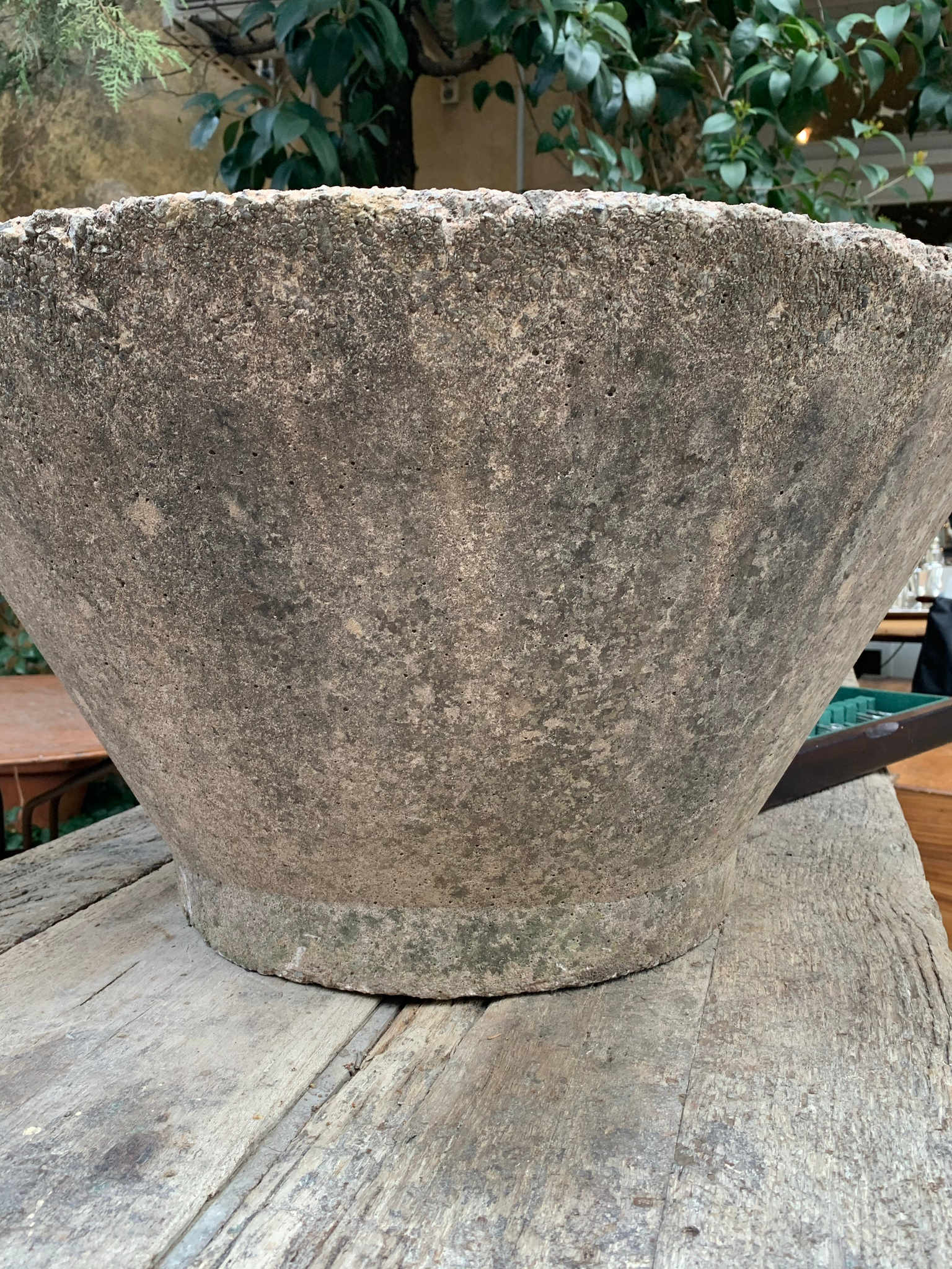 Set of six 1970s cement garden planters