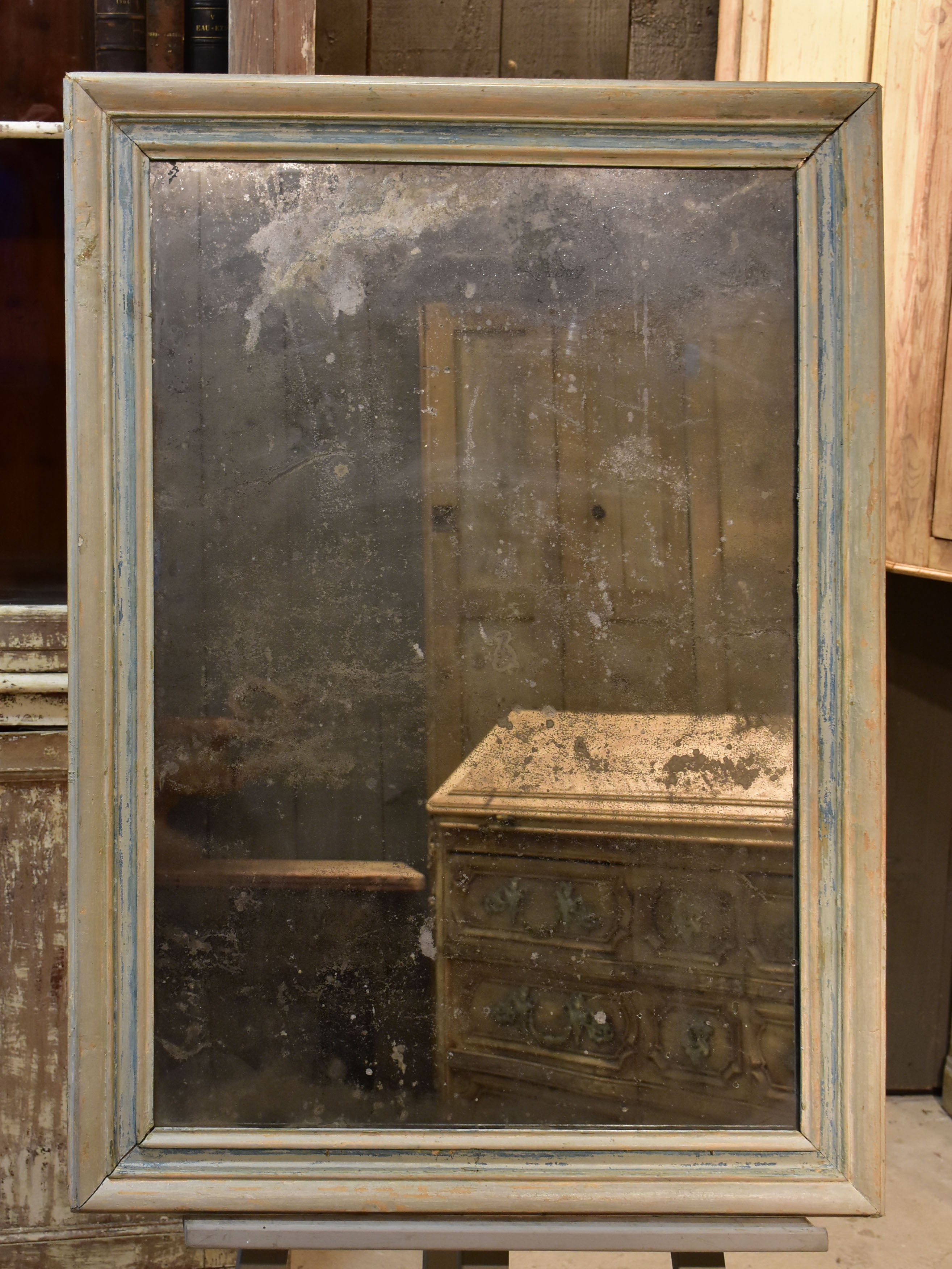 Rustic French rectangular mirror