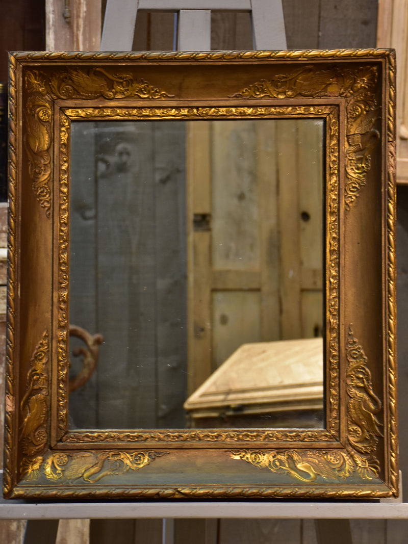 Small early 19th century Empire mirror with deep rectangular frame