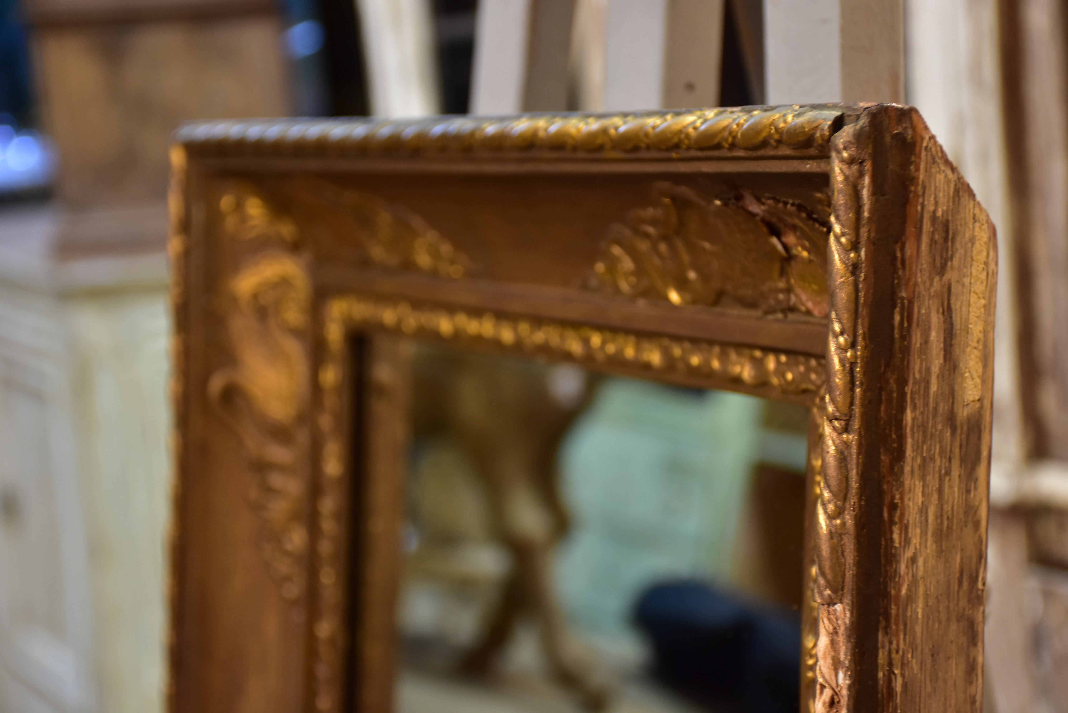Small early 19th century Empire mirror with deep rectangular frame