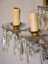 Late 19th century French wall sconce with mirror and crystals