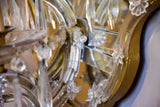 Late 19th century French wall sconce with mirror and crystals
