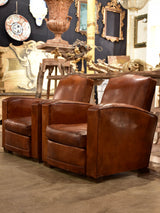 Pair of 1950’s French club chairs – small chapeau gendarme