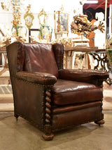 Dark French wingback club chair #2