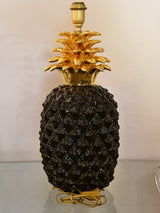 Large black pineapple lamp in the style of Maison Charles